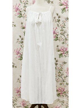 SoieRose 100% Cotton Victorian Sleeveless Cottagecore Nightgown - SR-1301